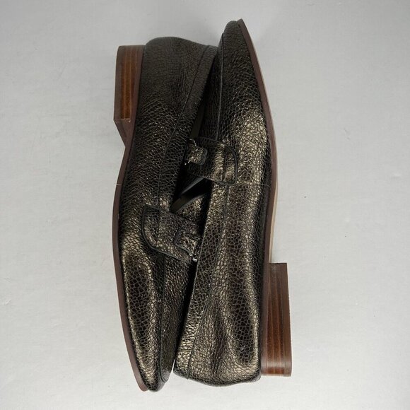 Enzo Angiolini Leather Loafer Slip-On Sparkling Gold-Look Shoes Womens Size 9.5 - Picture 6 of 9
